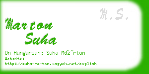 marton suha business card